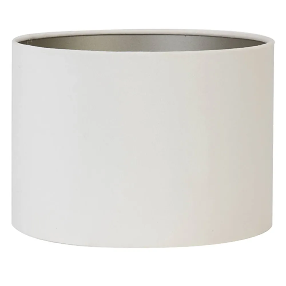 Abat-jour moderne blanc avec intérieur argenté Light & Living Velours – Ø 30 cm