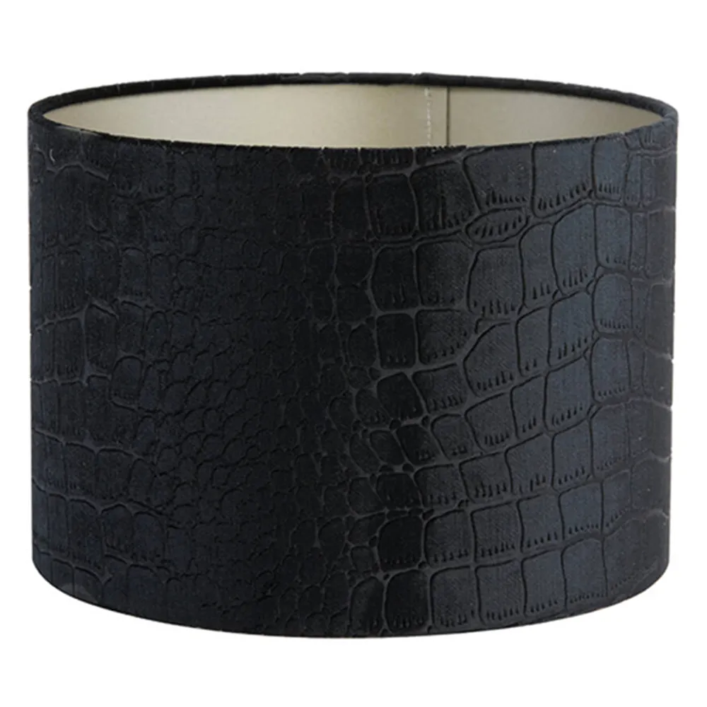 Abat-jour botanique noir imprimé animal Light & Living Praya – Ø 30 cm