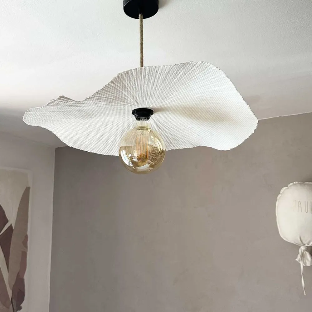 Abat-jour pour suspension Louison en papier mâché gaufré D. 60cm
