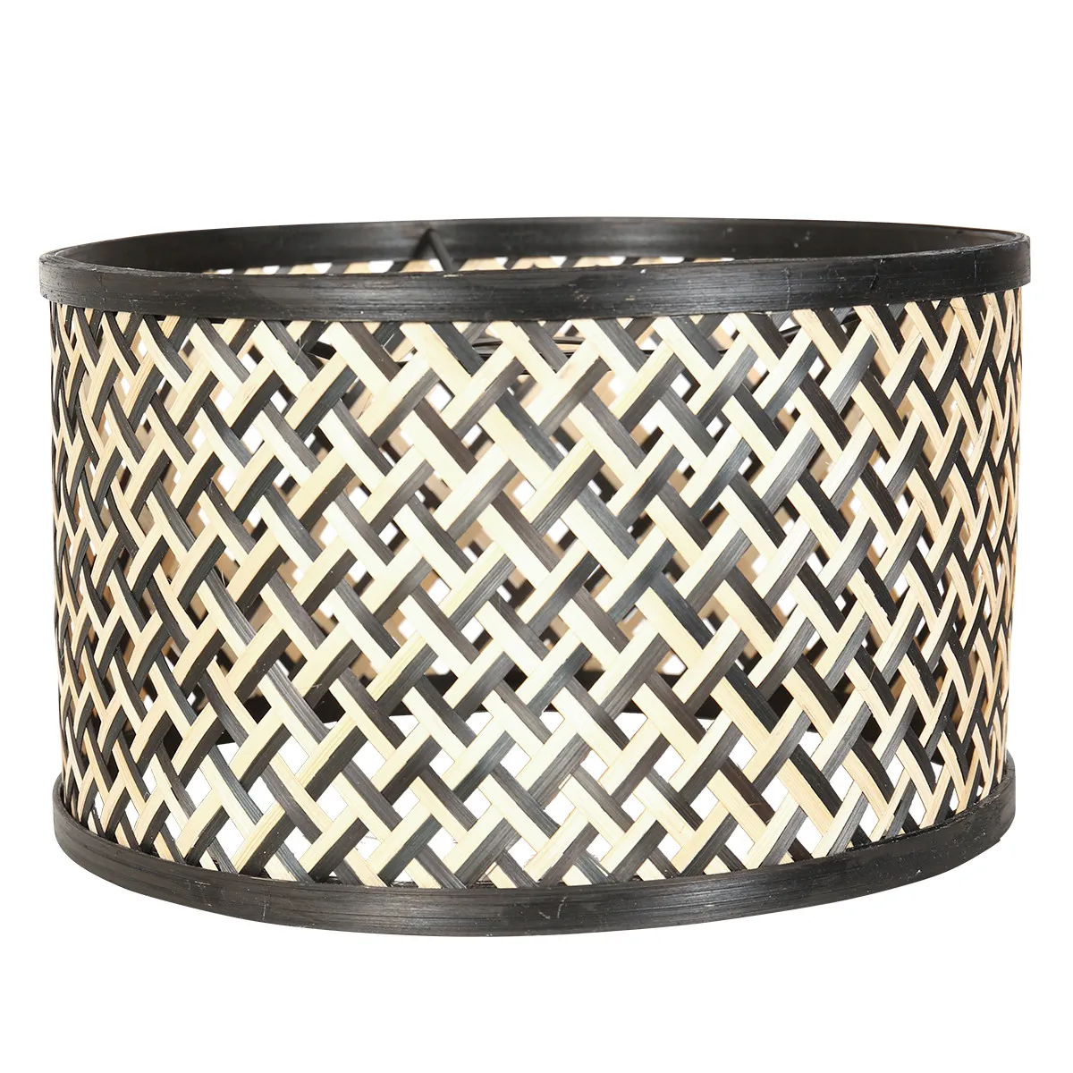 Abat-jour bohème en bambou noir Steinhauer – Ø 30 cm