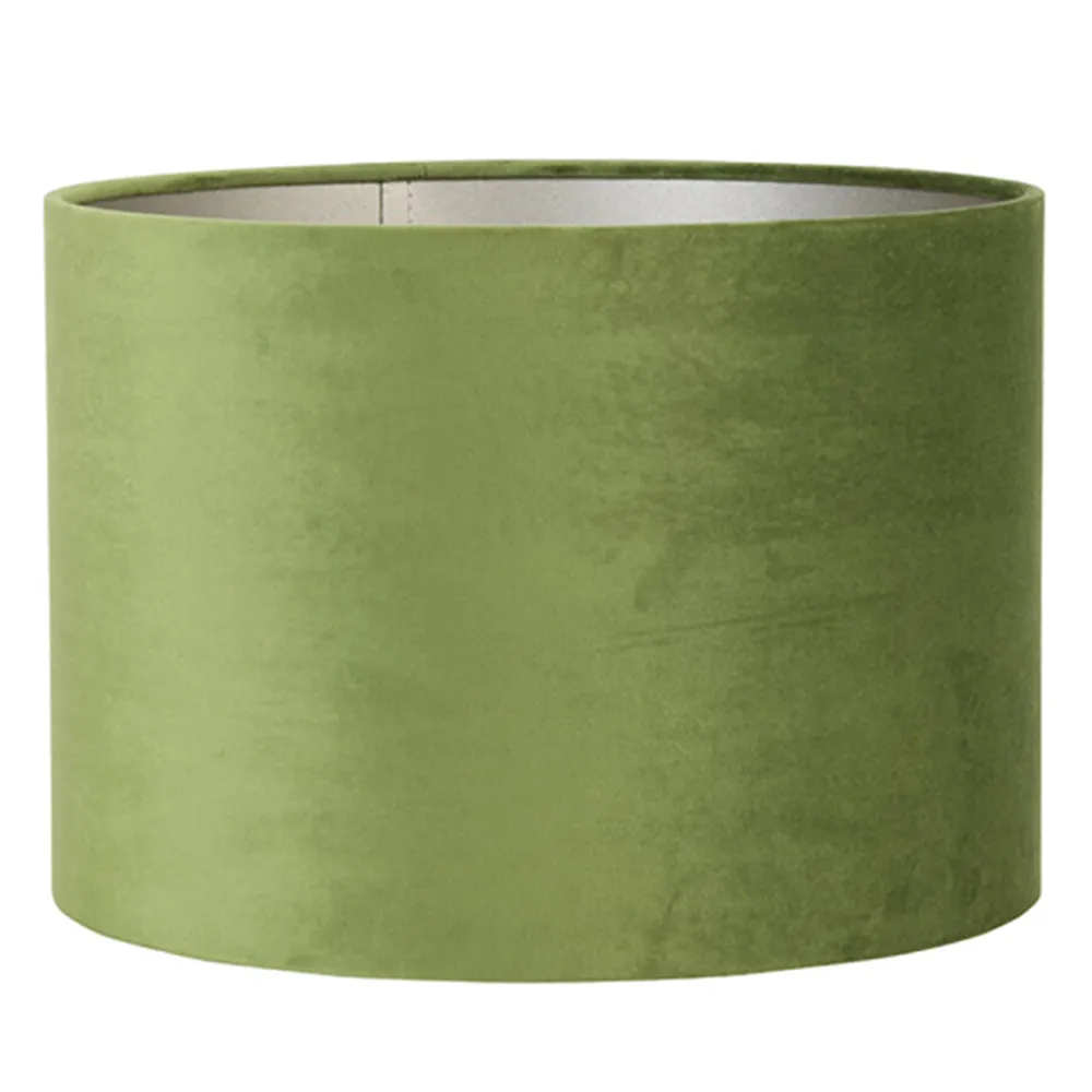 Abat-jour vert rétro avec intérieur argenté Light & Living Velours – Ø 30 cm