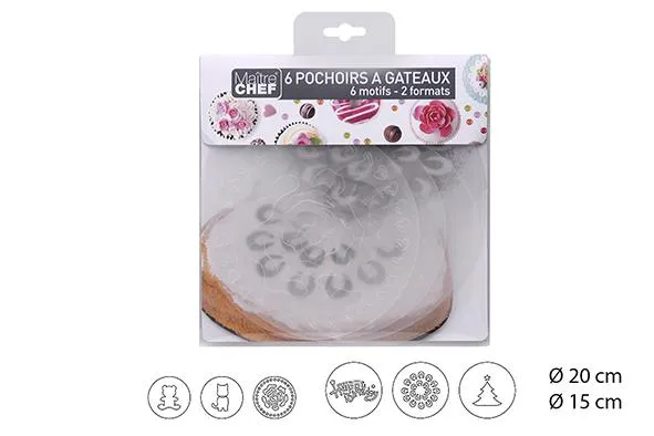 6 POCHOIRS A GATEAUX