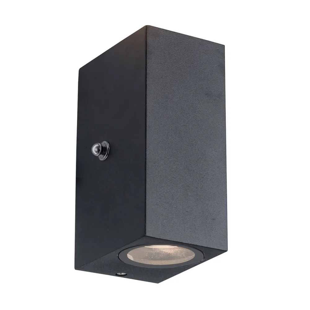 Applique murale rectangulaire d’extérieur avec capteur crépusculaire Poro Steinhauer noir