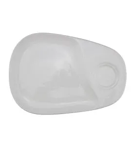 Sous-tasse à café gourmand ovale ivoire porcelaine 23 cm Pro.mundi