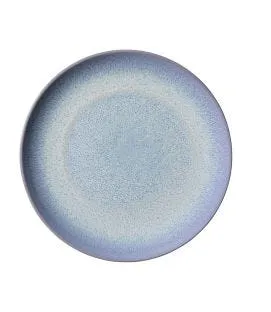 Assiette coupe plate rond bleu porcelaine Ø 24 cm Azure Accolade