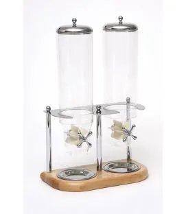 Distributeur à céréales 2X 3L bois 38 cm Legno Zepe