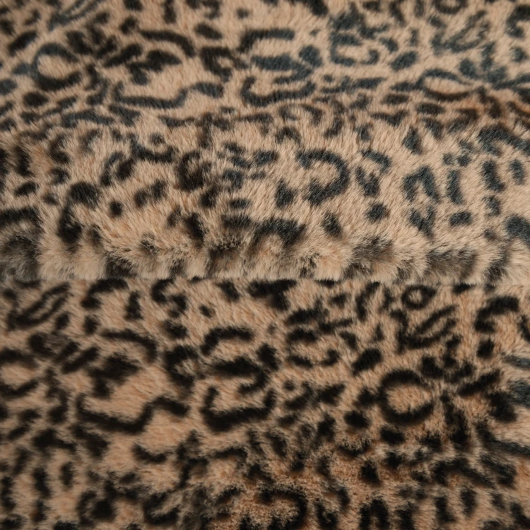 Tissu fausse fourrure léopard