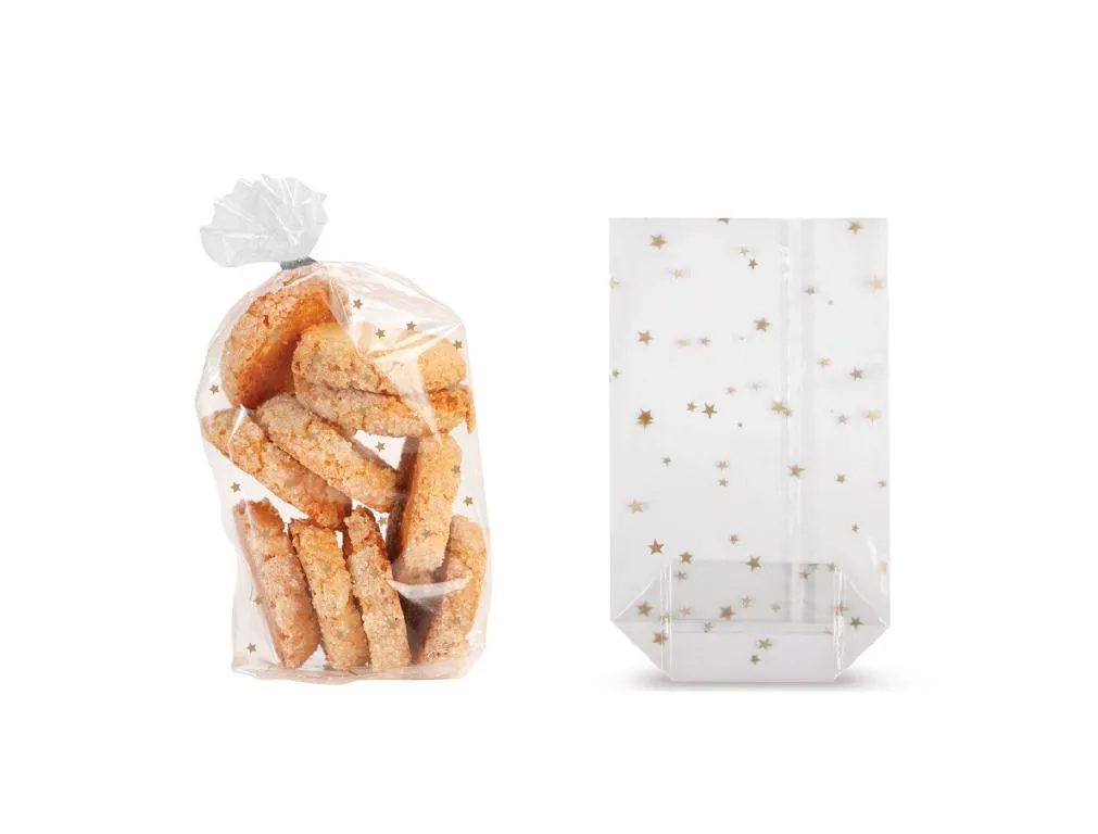 20 SACHETS COOKIES NOEL IMPRIME ETOILES