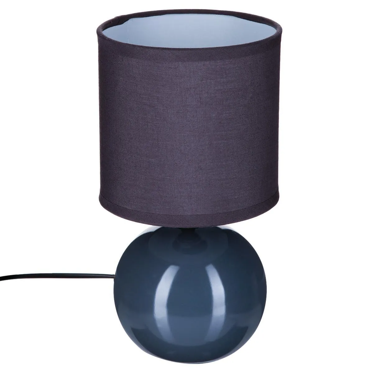 LAMPE CERAMIQUE BOULE GRIS H.25CM