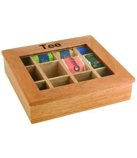 Boîte à thé bois 31x28x9 cm Aps