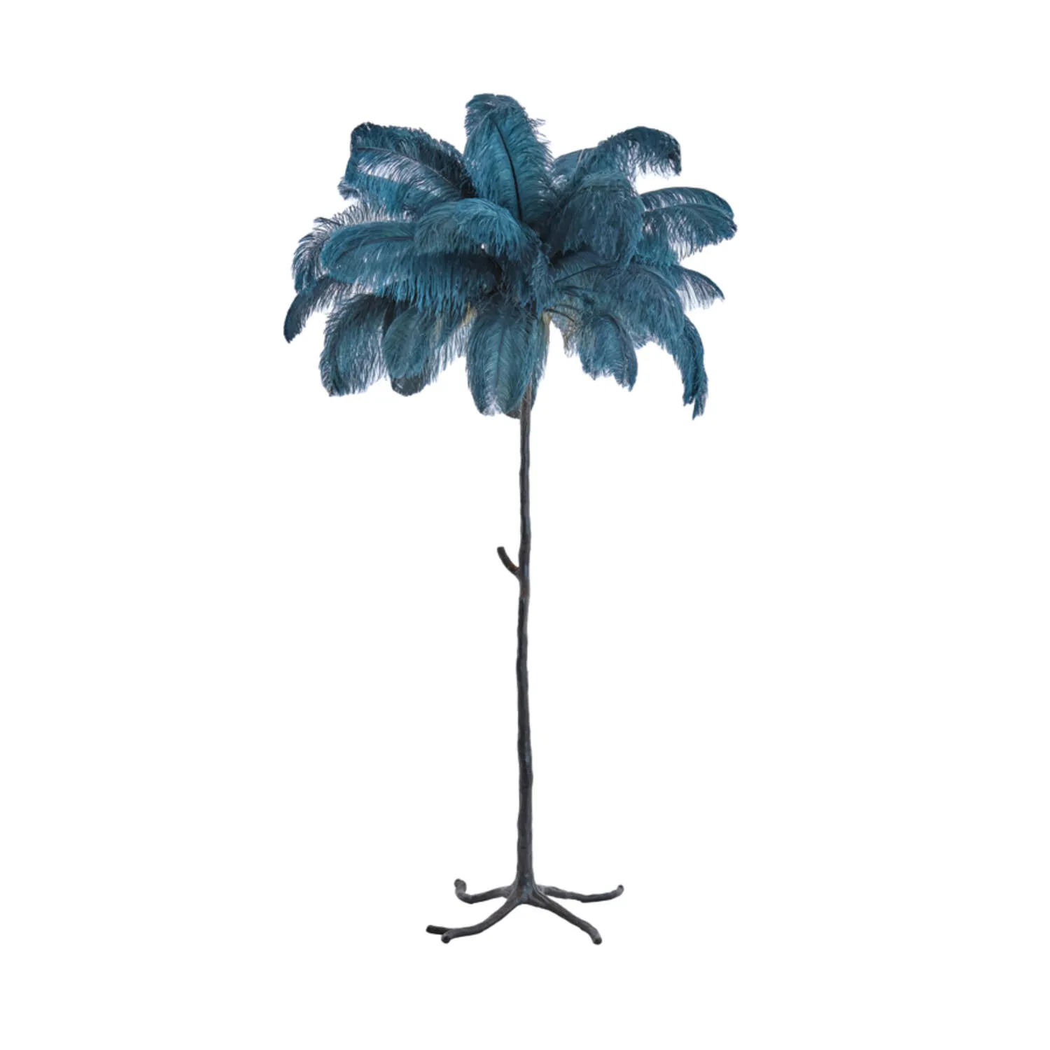 Lampadaire à plumes bleues Light & Living Feather – H. 180 cm