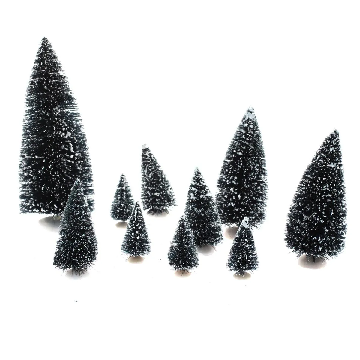 ACCESSOIRE VILLAGE DE NOEL 10 SAPINS VERT