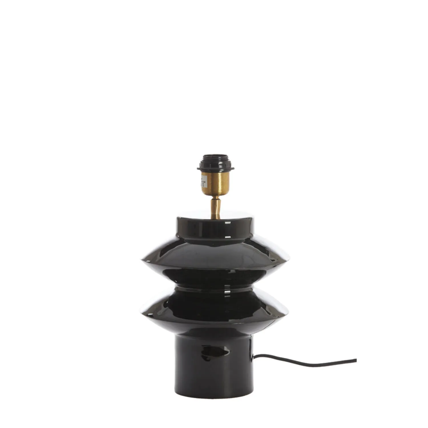 Piedestal de lampe noire design brillant Light & Living Petch – H. 26 cm