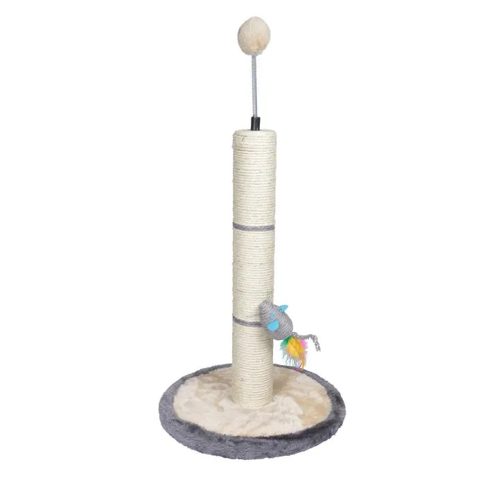 ARBRE A CHATON AVEC JOUETS 46CM ECRU GRIS