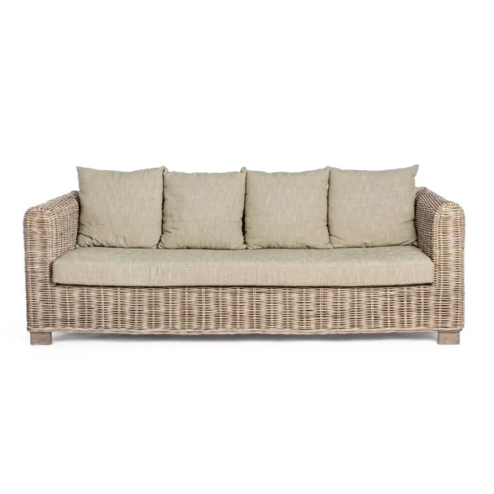 Baron, canapé 3 places d'extérieur, rotin gris