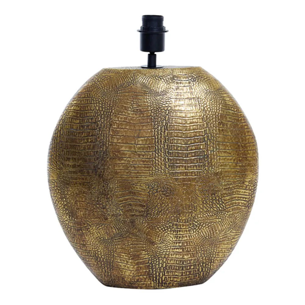 Base de lampe effet peau de crocodile dorée Light & Living Skeld