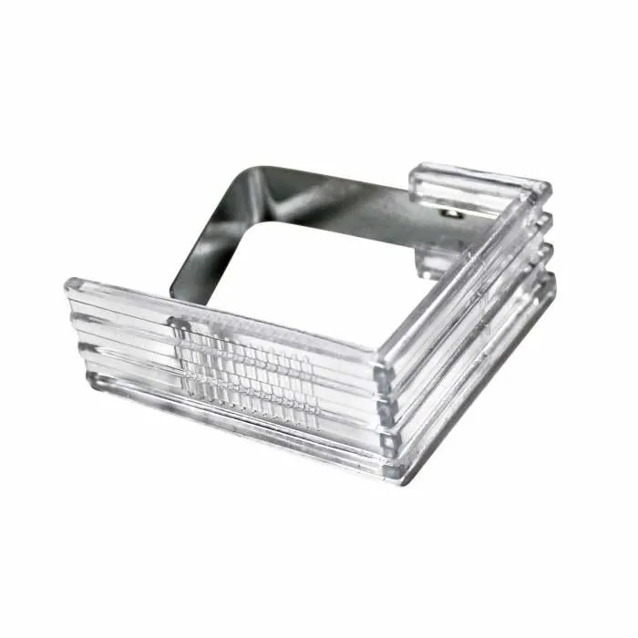 4 PINCES 4.6X4.3 CM PLASTIQUE METAL TRANSPARENT