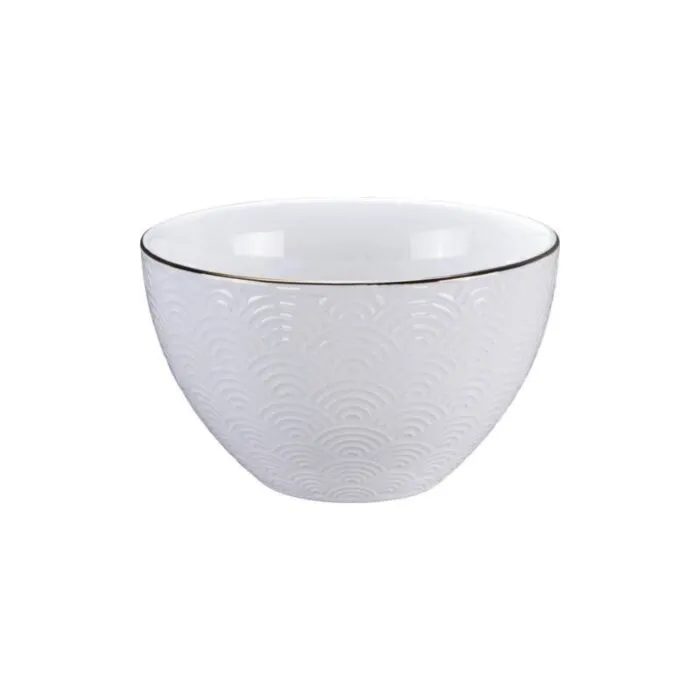 Nippon White, bol blanc motifs vagues, ⌀11 cm