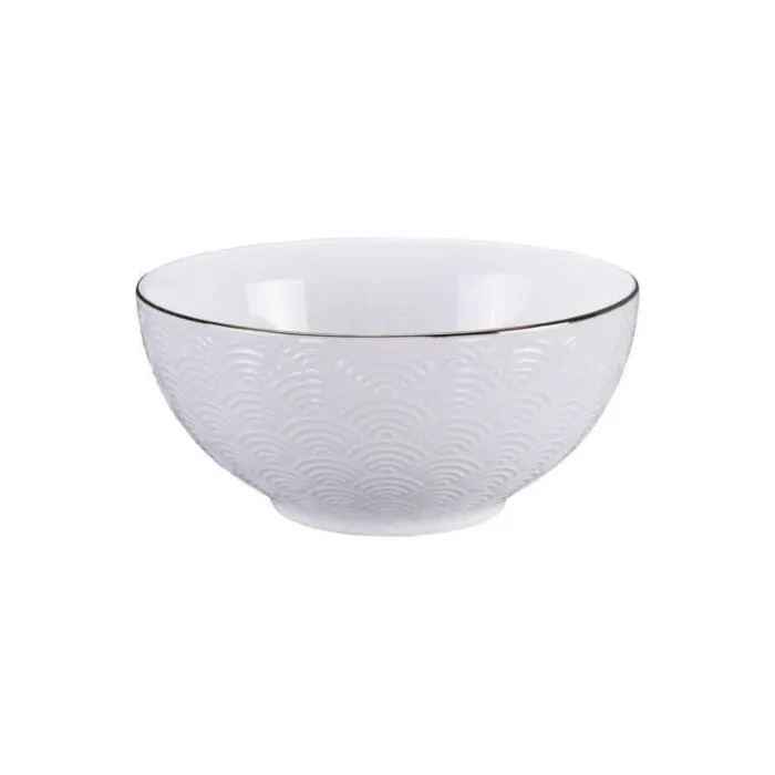 Nippon White, bol blanc motifs vagues, ⌀15 cm