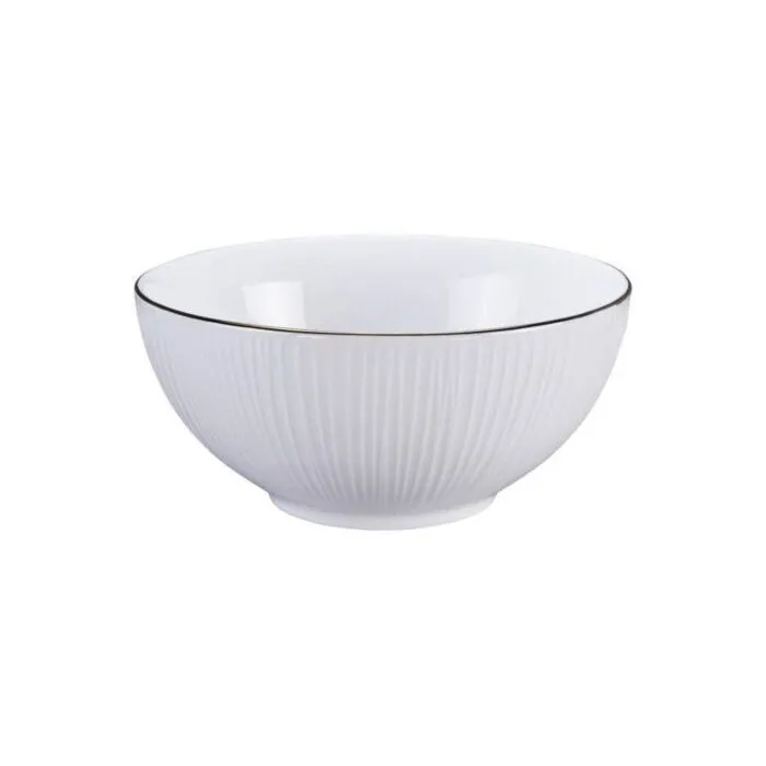 Nippon White, bol blanc motifs lignes, ⌀15 cm