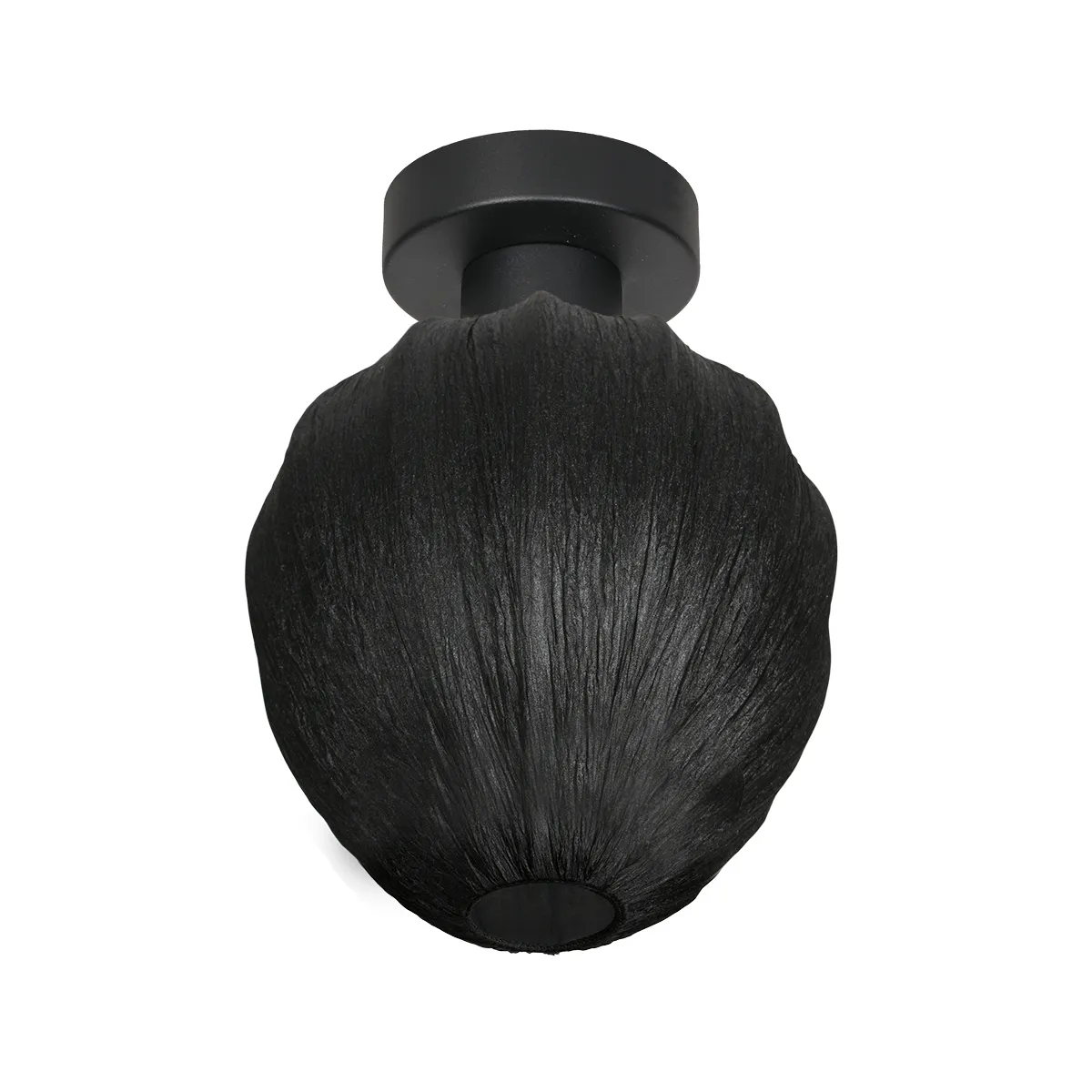 Plafonnier noir avec abat-jour en tissu Steinhauer Bloeba – ø 25