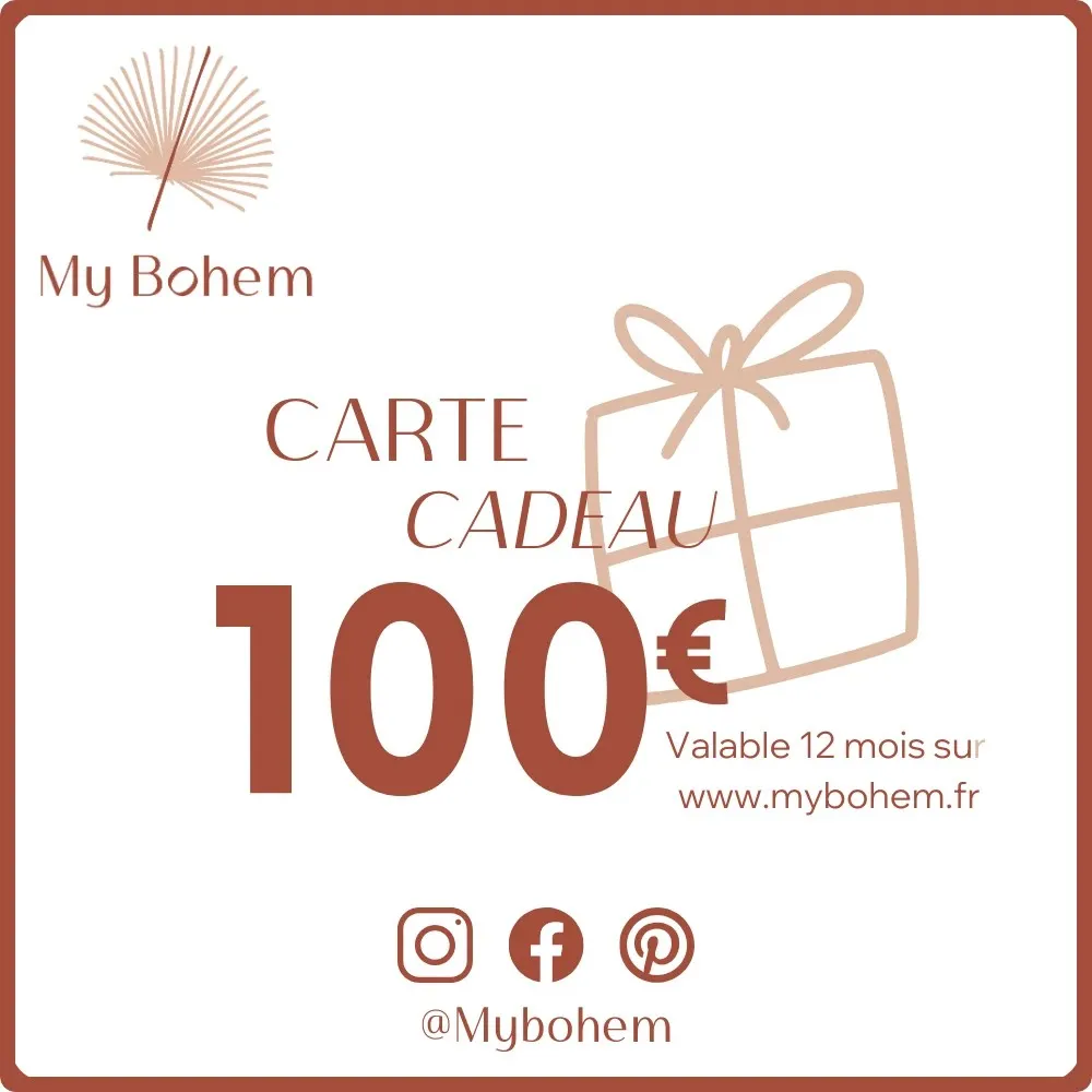 Carte Cadeau Déco MyBohem 100 eur - Pour faire plaisir à coup sûr !