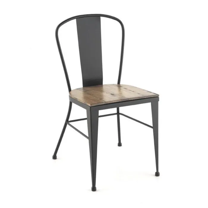 Indus, chaise métal et bois Tolix, piètement élargi