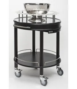 Chariot à champage et à liqueur wengé Roma Ronde Zepe