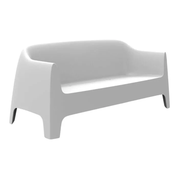 Solid, canapé contemporain, polyéthylène blanc