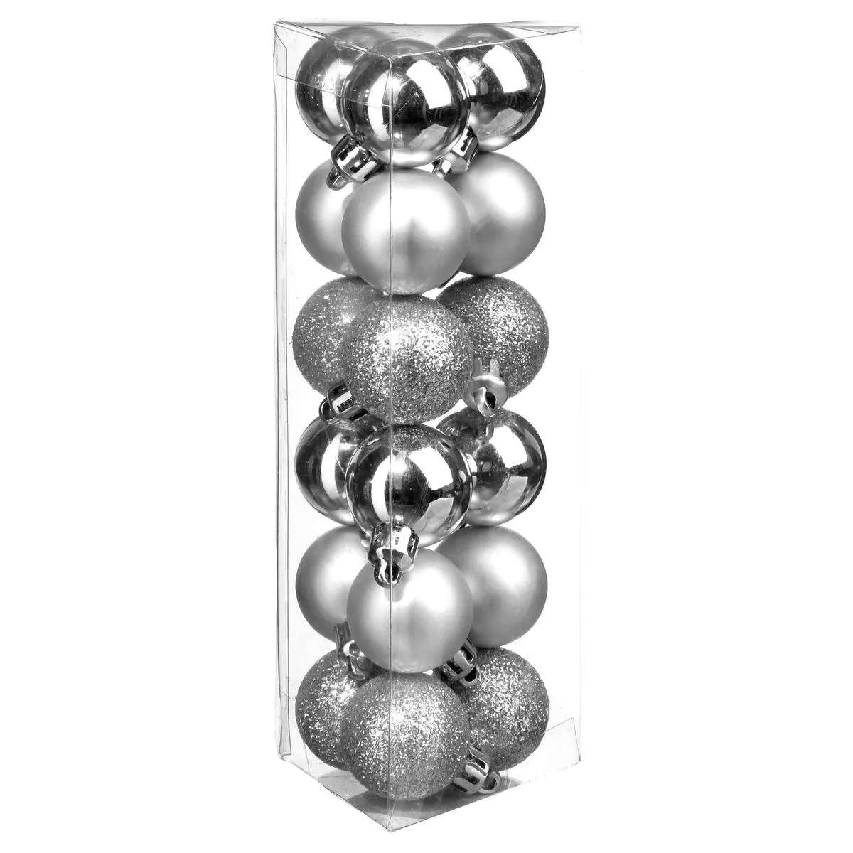 BOULE DE NOEL X18 PIECES ARGENT 3CM