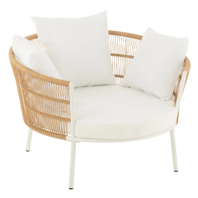 Fauteuil de jardin en rotin et metal