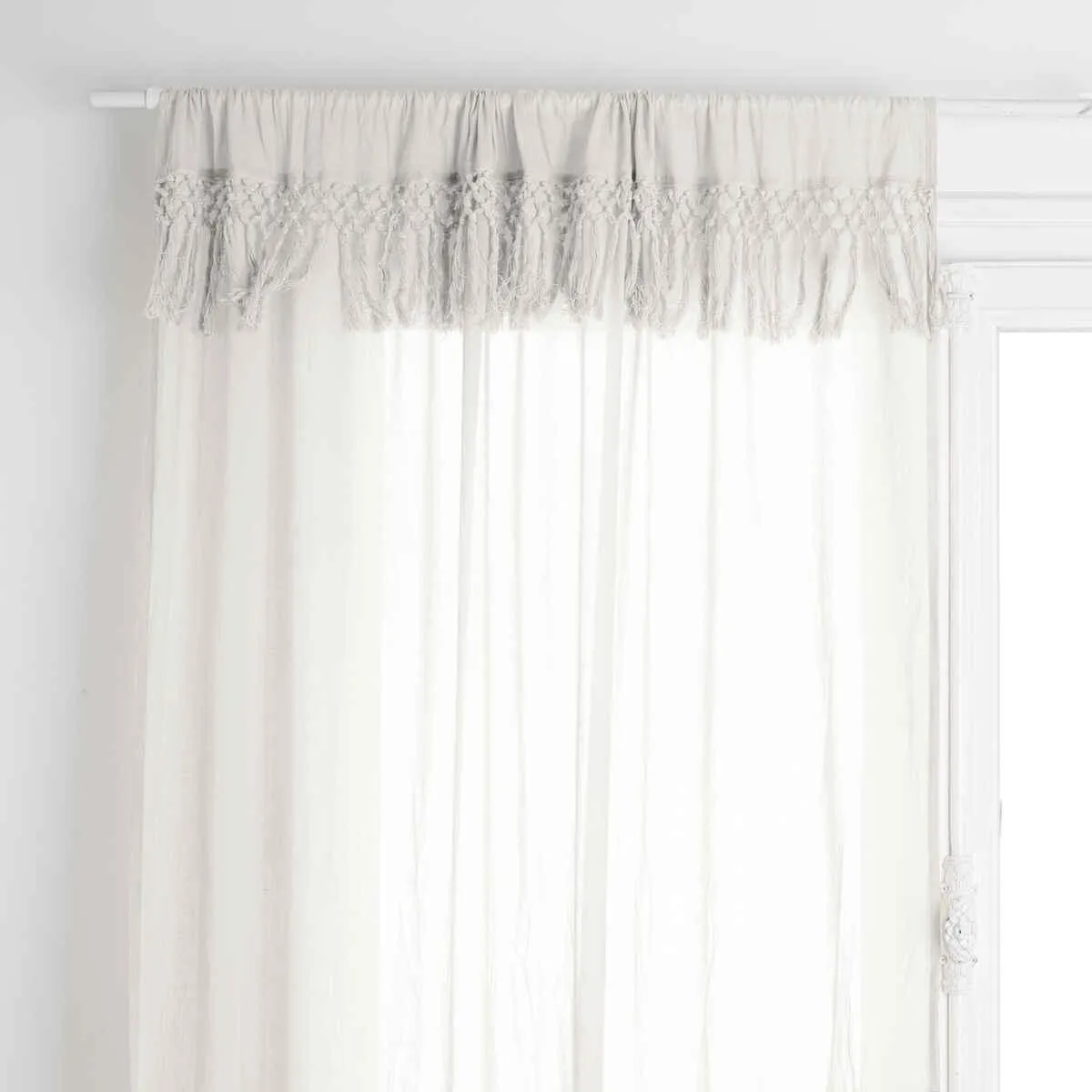 VOILAGE COTON MACRA IVOIRE 140X260CM