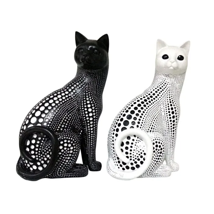 Chat "pop'art" résine noir