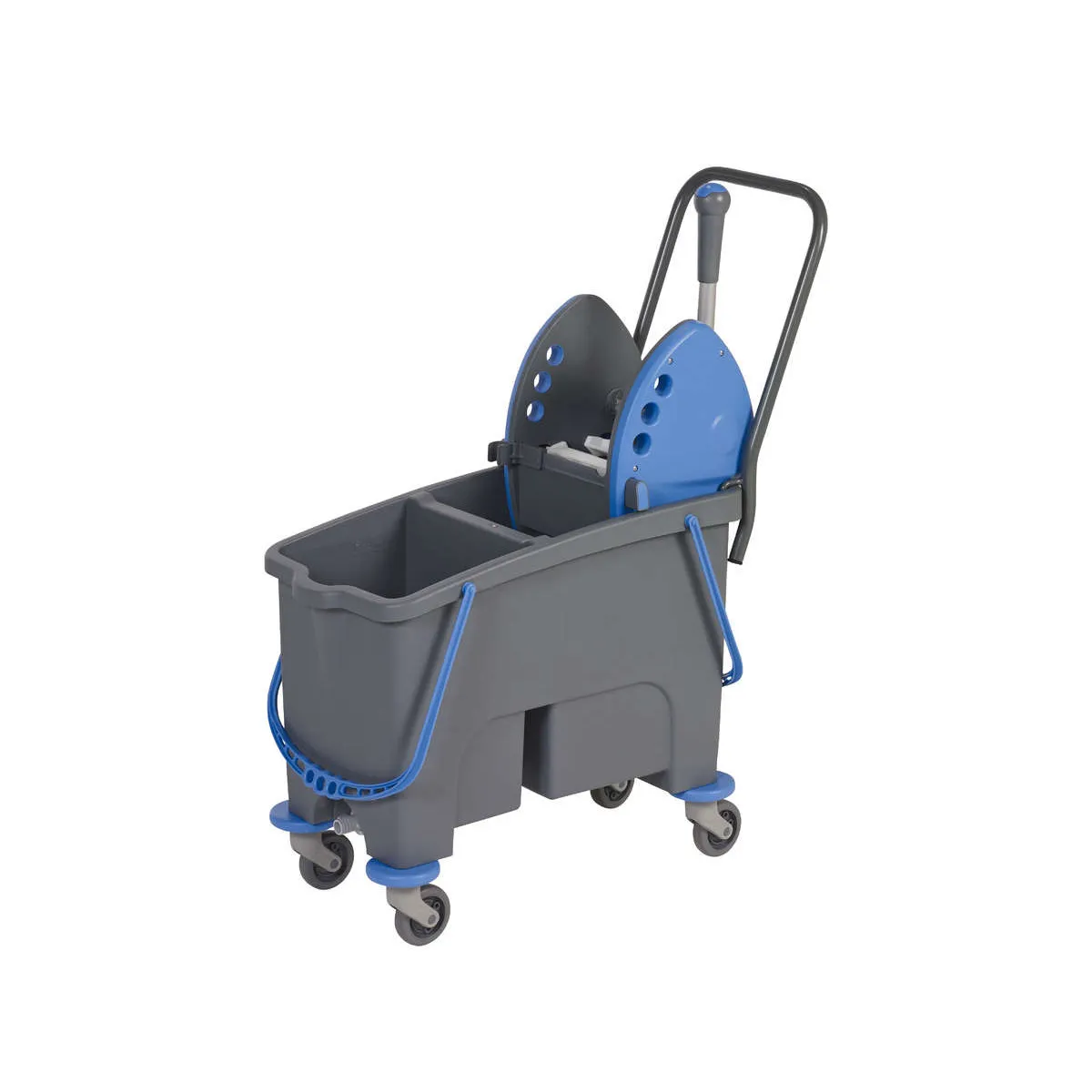 DUETTO Chariot de lavage double bacs 16 / 24 L + PRESS S et timon