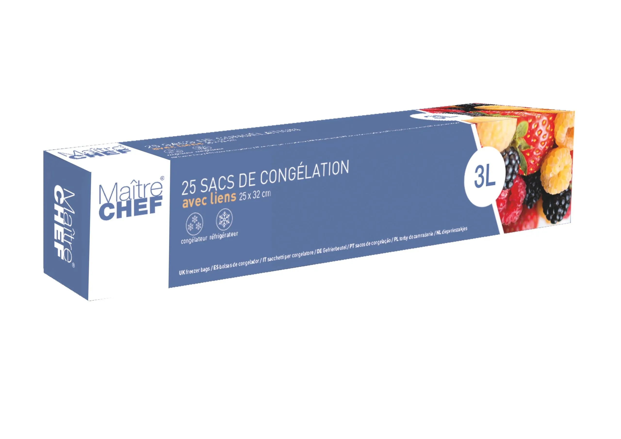 25 SACHETS CONGELATION 3L 25X32CM