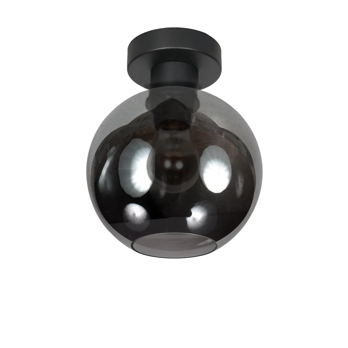 Plafonnier boule noir en verre Steinhauer Bloeba – ø 15