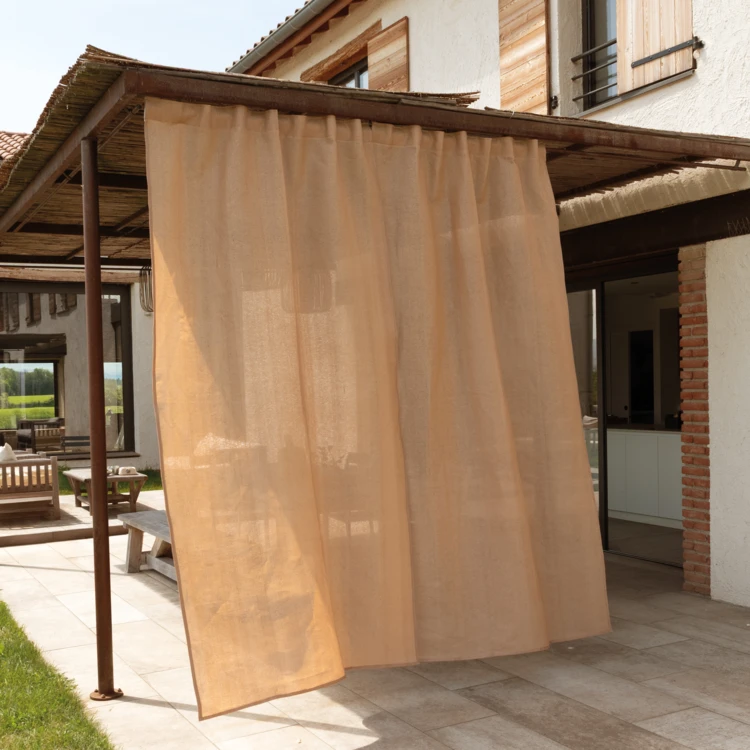 Rideau extérieur semi occultant à passant cachés