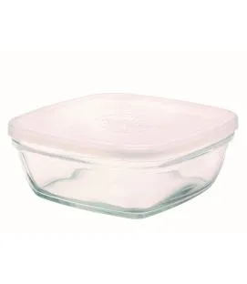Boîte avec couvercle carré transparent verre trempé 17,2 cm Freshbox Duralex