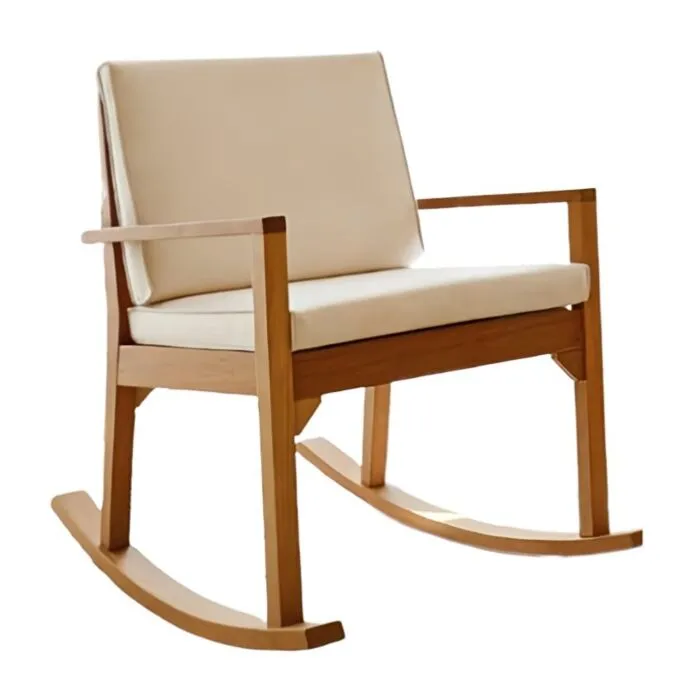 Almunda, fauteuil à bascule, bois d'iroko