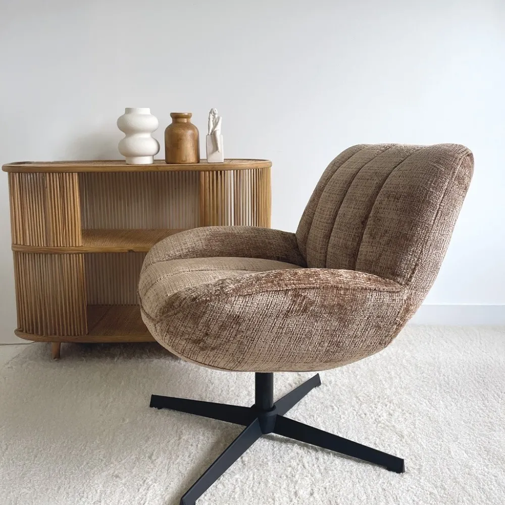 Fauteuil pivotant Pauline tissus sable