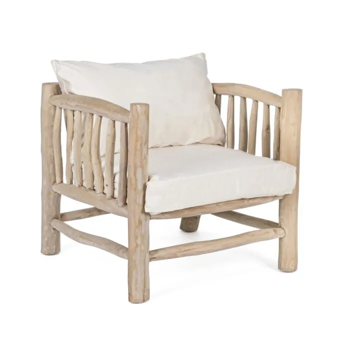 Amelia, fauteuil teck, bois brut