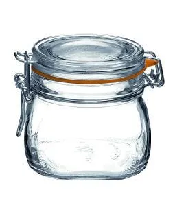 Bocal avec couvercle hermétique rond transparent verre Ø 10,6 cm Fido Bormioli Rocco