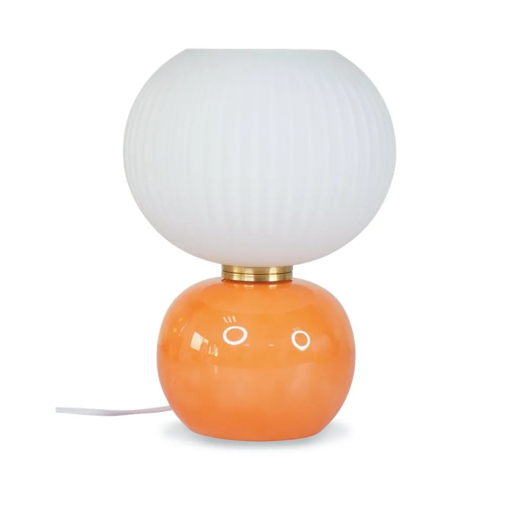 Grande lampe à poser en verre rétro orange