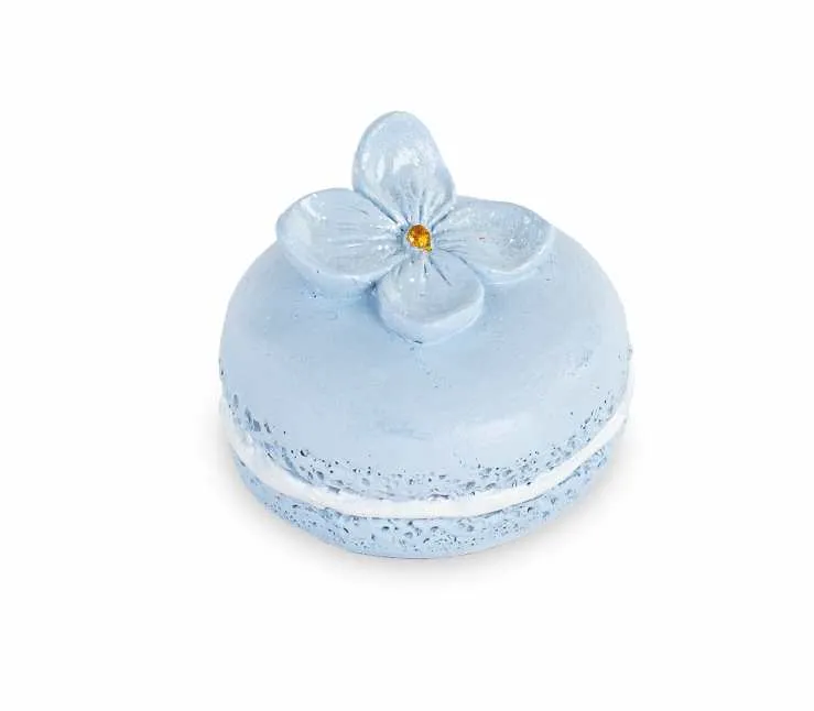 Cupido&Co. Macaron Magnet with Glitter Flowers D 40 Mm Blue 12 Pcs