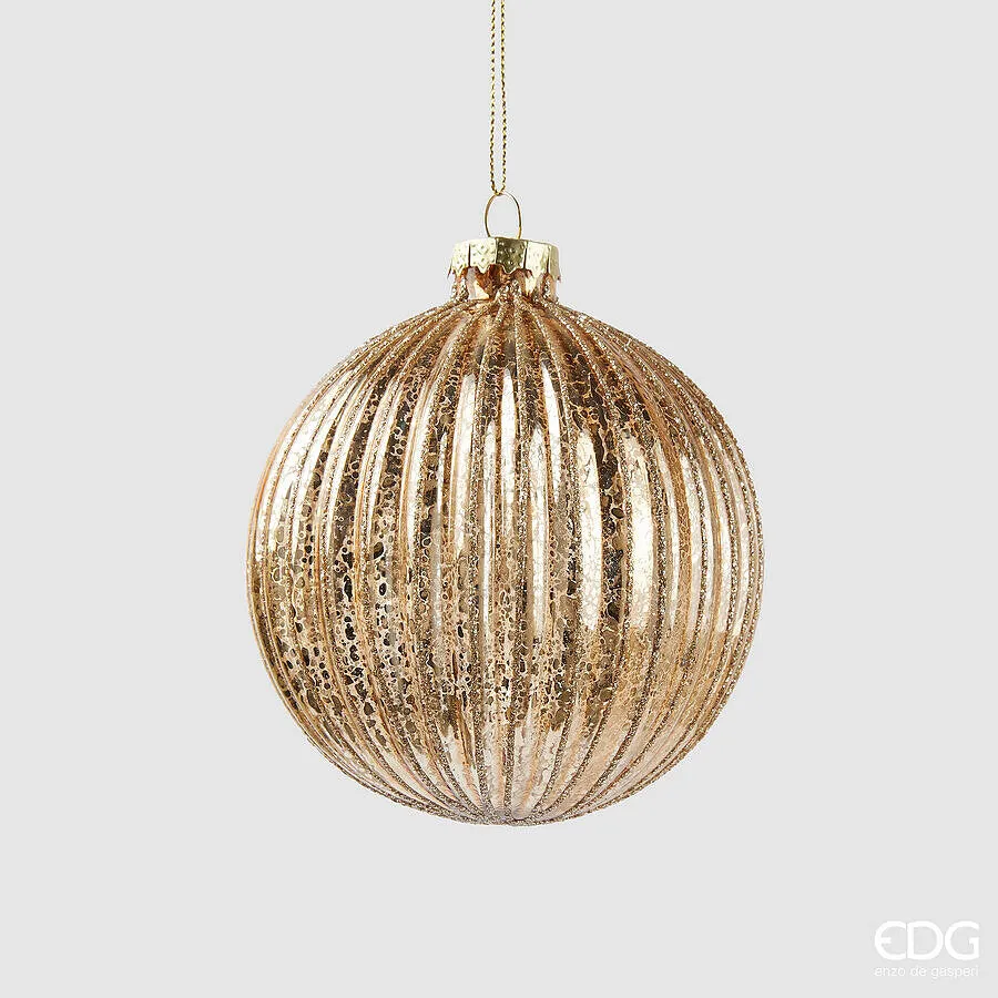 EDG Enzo De Gasperi Christmas Decoration Glass Ball Stripes D 10 Cm Li