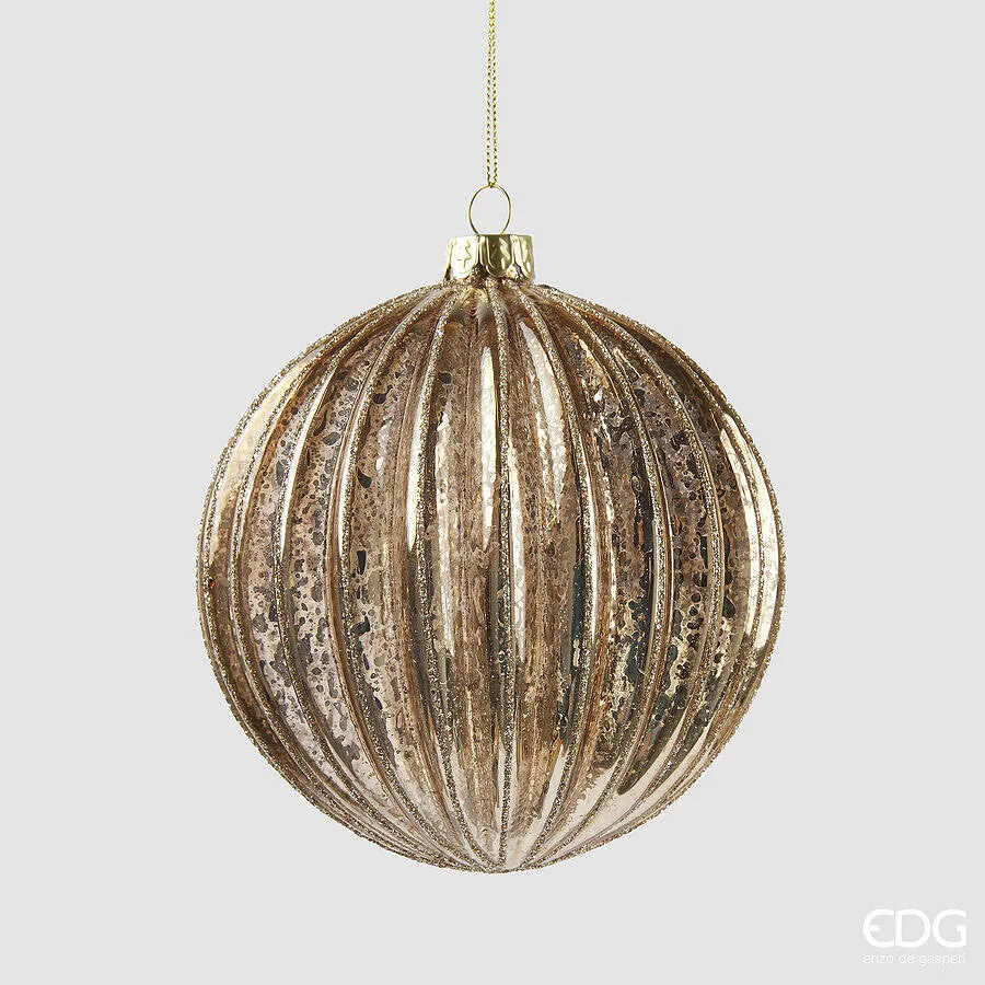 EDG Enzo De Gasperi Christmas Decoration Glass Ball Stripes D 12 Cm Li