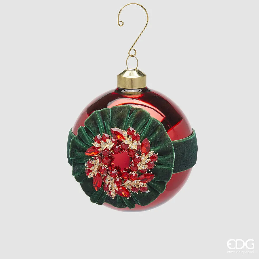EDG Enzo De Gasperi Christmas Decoration Glass Ball Gems D 10 Cm Red 1