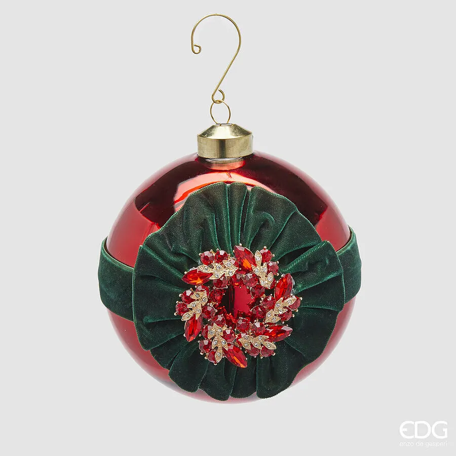 EDG Enzo De Gasperi Christmas Decoration Glass Ball Gems D 12 Cm Red 1