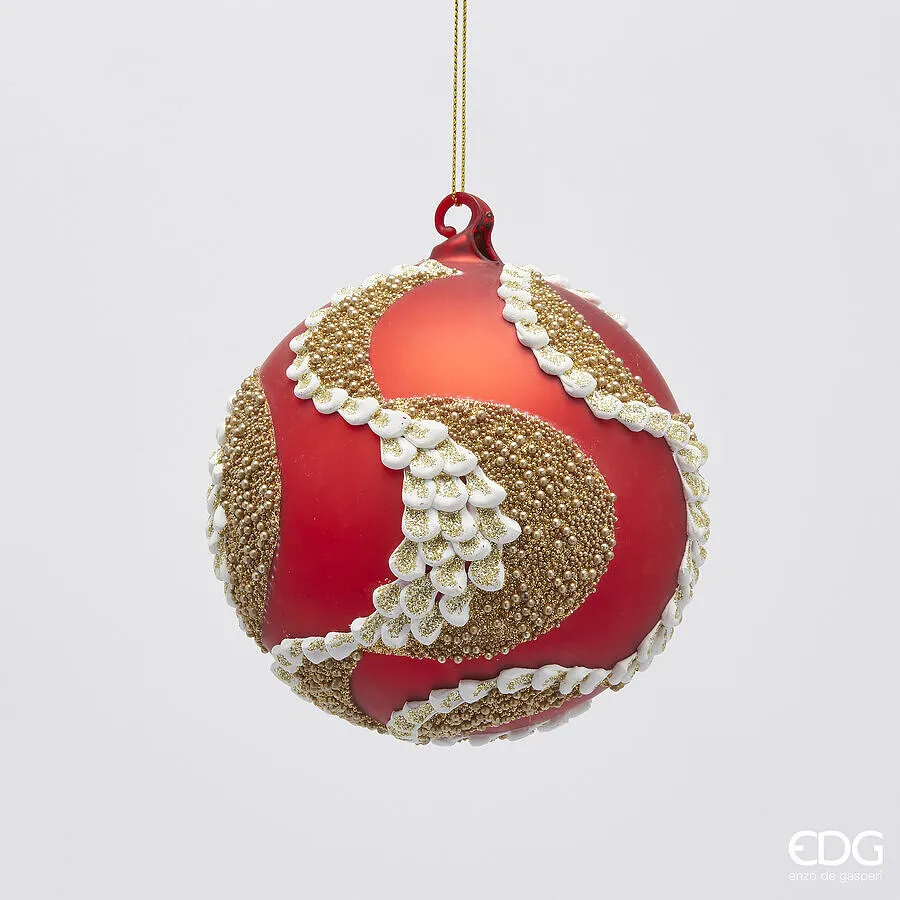 EDG Enzo De Gasperi Christmas Decoration Glass Ball Peacocks D 10 Cm R