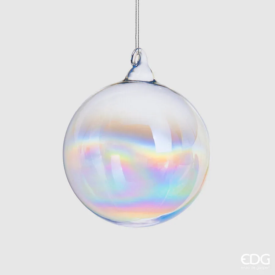 EDG Enzo De Gasperi Christmas Ball Glass Iris D 10 Cm Natural 1 Pc
